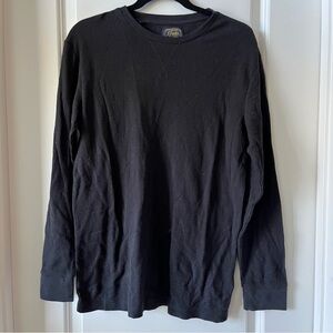 Jachs Black Long Sleeve Tee Classic Crew Neck